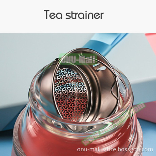 Top Selling Amazon 400ml Glass Water Bottle With Strap